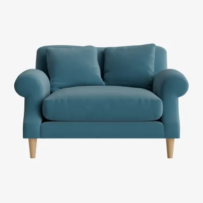 Loaf Crumpet Love seat (Teacup Teal Clever Velvet)