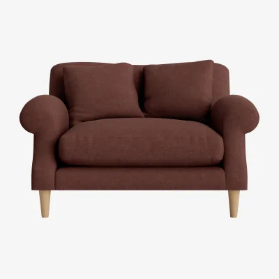 Loaf Crumpet Love seat (Mulberry Wine Clever Linen)