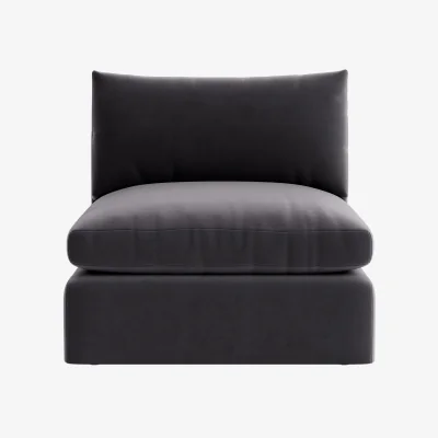 Loaf Cuddlemuffin Armless Love Seat (Wire Wool Clever Velvet)