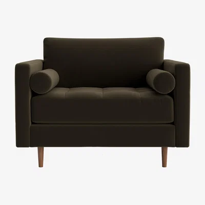 Loaf Chill Century Flat-Packed Love Seat in Wine Bottle Clever Velvet