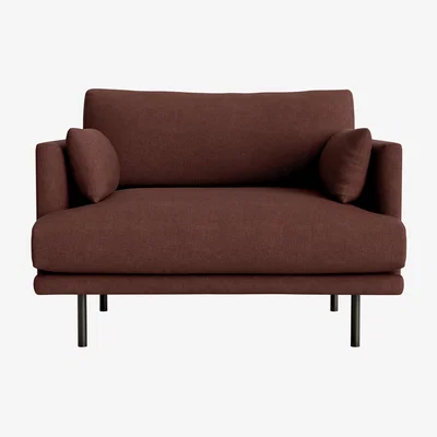 Loaf Jeffers Love Seat in Mulberry Wine Clever Linen