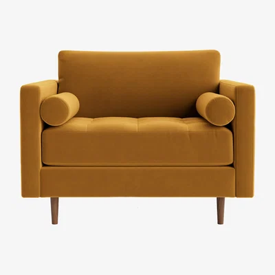 Loaf Chill Century Love Seat in Butterscotch Clever Velvet