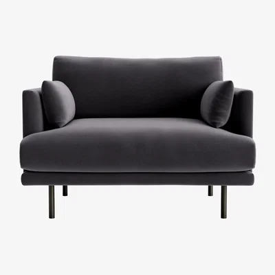 Loaf Jeffers Love Seat in Wire Wool Clever Velvet
