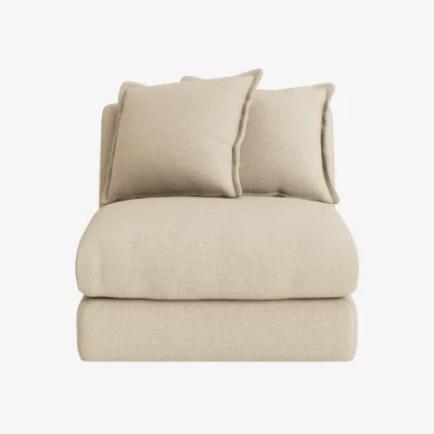 Loaf Wodge Armless Love Seat (Sandy Shoe Clever Slubby Linen)