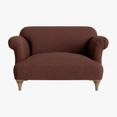 Loaf Soufflé Love seat (Mulberry Wine Clever Linen)