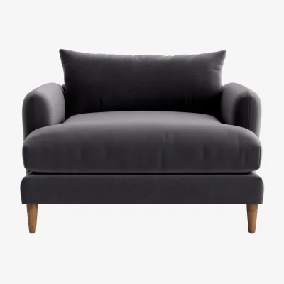 Loaf Squishmeister Love Seat Chaise (Wire Wool Clever Velvet)