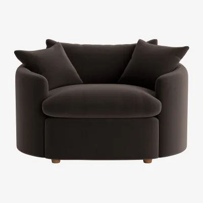 Loaf Curvella Love Seat (Coal Scuttle Clever Velvet)