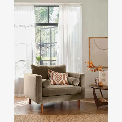 Marks & Spencer BARKER AND STONEHOUSE Moore Chenille Snuggle Chair Light Grey