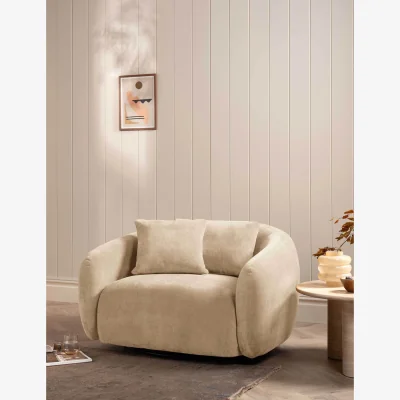 Marks & Spencer BARKER AND STONEHOUSE Cocoon Chenille Swivel Snuggle Chair Neutral