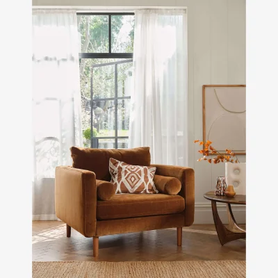 Marks & Spencer BARKER AND STONEHOUSE Moore Chenille Snuggle Chair Orange