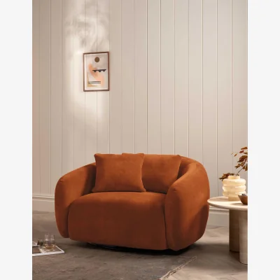 Marks & Spencer BARKER AND STONEHOUSE Cocoon Chenille Swivel Snuggle Chair Orange