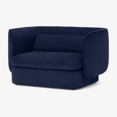 Made.com Maliri Loveseat, Navy Corduroy Velvet
