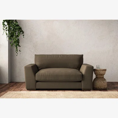 Nkuku Nkuku Guddu Love Seat | Make To Order | One Size | Brera Linen Chestnut
