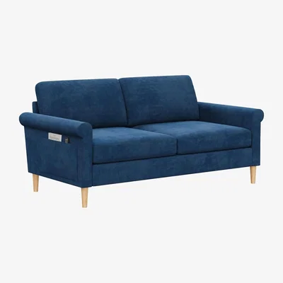 The Range Fabric 2 Seater Loveseat Sofa - Blue