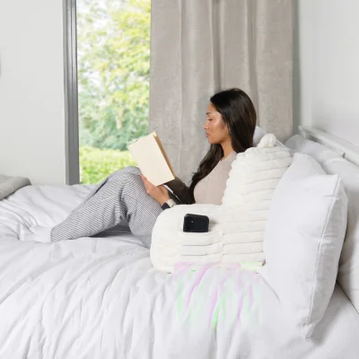 The Range Ribbed Faux Fur Cuddle Chair - White