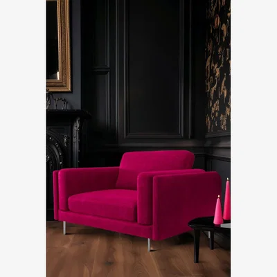 Rockett St George The Grace Love Seat In Luxe Kneedlecord Velvet Harry's Pink