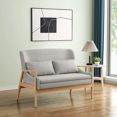 The Range 2 Seater Couch Sofa Armchair Loveseat With Cushion Living Room - Light Brwon