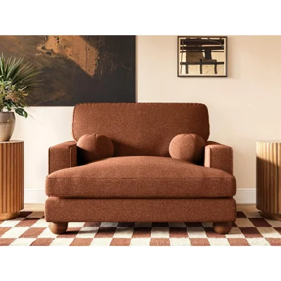 The Range Addison Loveseat Burnt Orange Chenille - Orange
