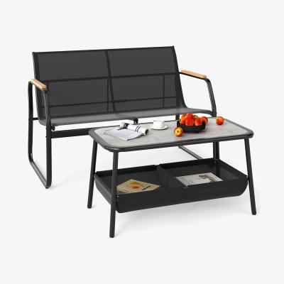 The Range 2 Pieces Loveseat and Coffee Table Set - Black