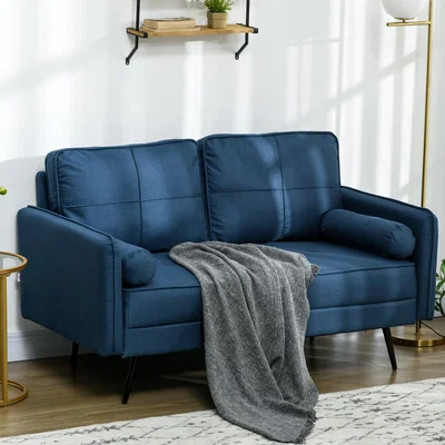 The Range 2 Seater Sofa 143cm Loveseat Sofa with Pillows - Blue