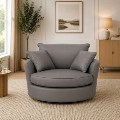 The Range Fairburn Swivel Based Cuddle Chair - Grey