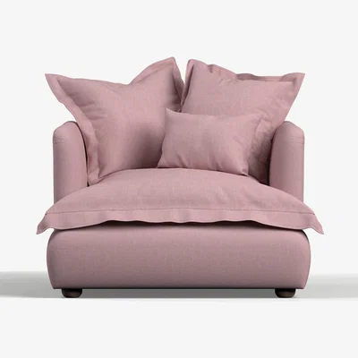 Rose & Grey Penny Love Seat in Linen Blush