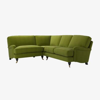 Sofa.com Bluebell Asym. Crn: LHF Loveseat w RHF 2 Seat in Vine Leaf Organic Smart Cotton
