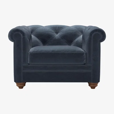 Sofa.com Patrick Loveseat in Skyfall Cotton Matt Velvet