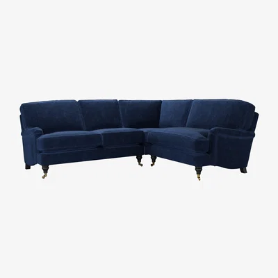 Sofa.com Bluebell Asym. Crn: LHF 2 Seat w RHF Loveseat in Port Royal Aquaclean Clever Chenille