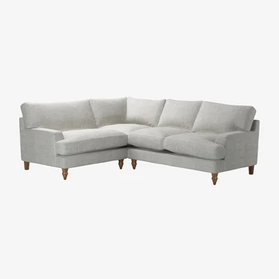 Sofa.com Isla Asym. Crn: LHF Loveseat w RHF 2 Seat in Fog Aquaclean Clever Chenille