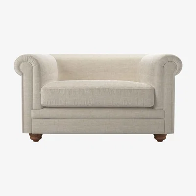 Sofa.com Patrick Unbuttoned Loveseat in Jasmine Silky Jacquard Weave