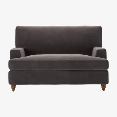 Sofa.com Isla Loveseat Sofa Bed in Shale Aquaclean Clever Velvet