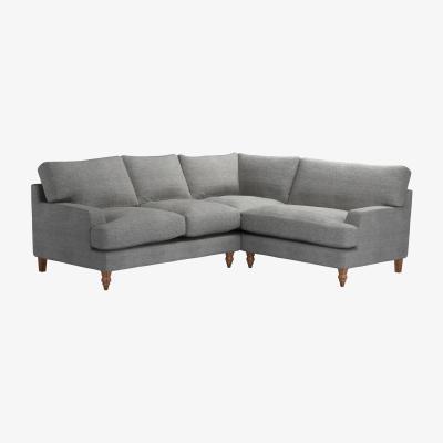 Sofa.com Isla Asym. Crn: LHF 2 Seat w RHF Loveseat in Gull Slubby Cotton - sofa.com