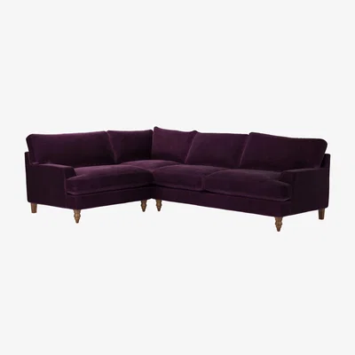 Sofa.com Isla Asym. Crn: LHF Loveseat w RHF 2.5 Seat in Damson Smart Velvet