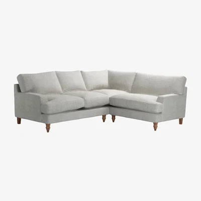 Sofa.com Isla Asym. Crn: LHF 2 Seat w RHF Loveseat in Fog Aquaclean Clever Chenille