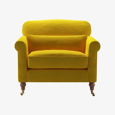Sofa.com Dahlia Loveseat in Canary Cotton Matt Velvet - sofa.com