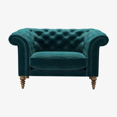 Sofa.com Perfectly Pristine Oscar Loveseat in Jade Smart Velvet - sofa.com