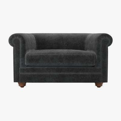 Sofa.com Patrick Unbuttoned Loveseat in Raven Speckled Chenille