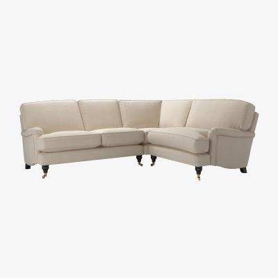 Sofa.com Bluebell Asym. Crn: LHF 2 Seat w RHF Loveseat in Elderflower Organic Smart Cotton