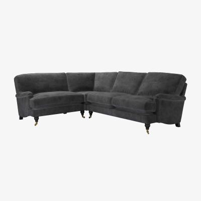 Sofa.com Bluebell Asym. Crn: LHF Loveseat w RHF 2.5 Seat in Raven Speckled Chenille