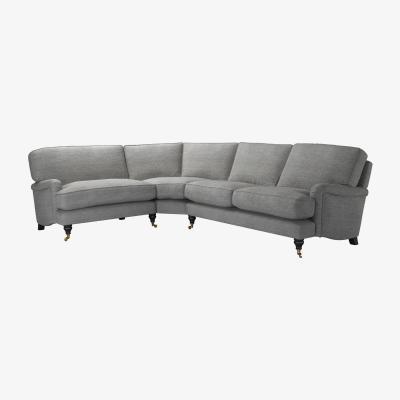Sofa.com Bluebell Asym. Crn: LHF Loveseat w RHF 2.5 Seat in Gull Slubby Cotton - sofa.com