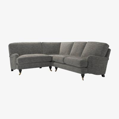 Sofa.com Bluebell Asym. Crn: LHF Loveseat w RHF 2 Seat in Liquorice Baylee Multi-Tone Viscose Linen
