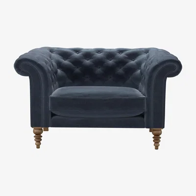 Sofa.com Oscar Loveseat in Skyfall Cotton Matt Velvet