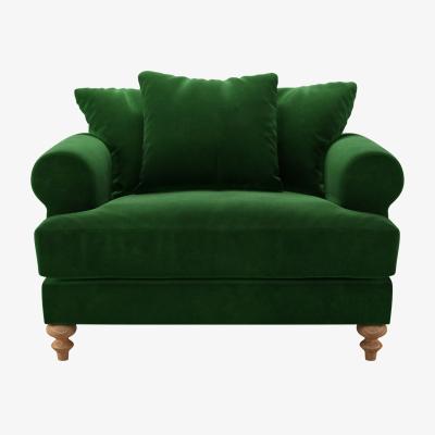 Sofa.com Teddy Loveseat in Putting Green Aquaclean Clever Velvet