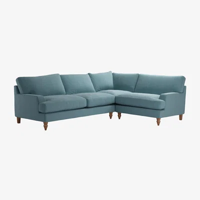 Sofa.com Isla Asym. Crn: LHF 2.5 Seat w RHF Loveseat in Tide Organic Smart Cotton