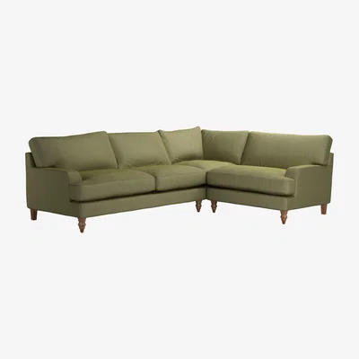 Sofa.com Isla Asym. Crn: LHF 2.5 Seat w RHF Loveseat in Lichen Heathland Weave - sofa.com