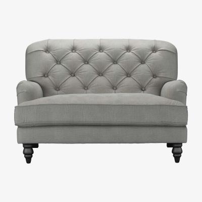 Sofa.com Snowdrop Button Back Loveseat in Mushroom Heathland Weave - sofa.com
