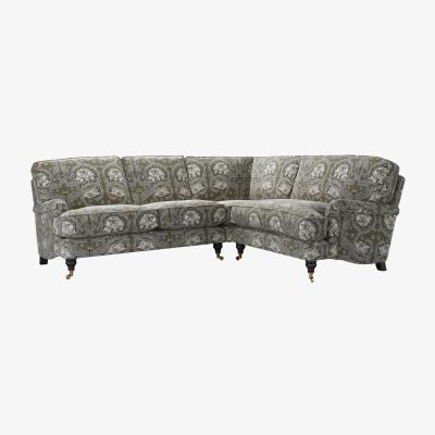 Sofa.com Bluebell Asym. Crn: LHF 2 Seat w RHF Loveseat in African Marigold Velvet Iron