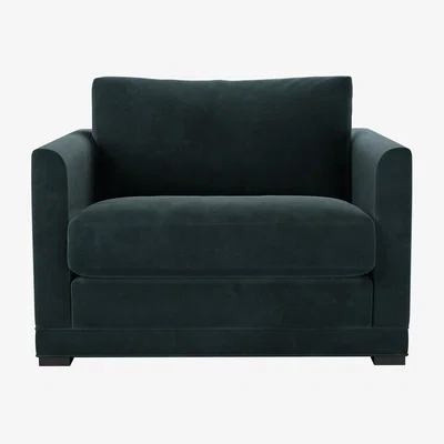 Sofa.com Aissa Loveseat in Deep Forest Aquaclean Clever Velvet