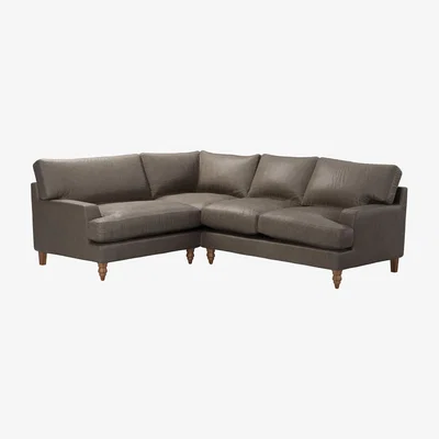 Sofa.com Isla Asym. Crn: LHF Loveseat w RHF 2 Seat in Basalt Grain Leather - sofa.com